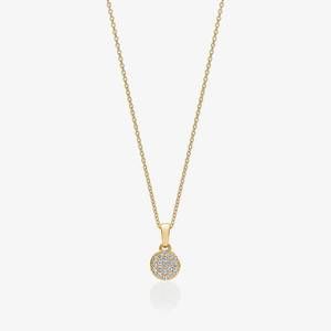 NEW STORY JEWELLERY women's pave button necklace in gold